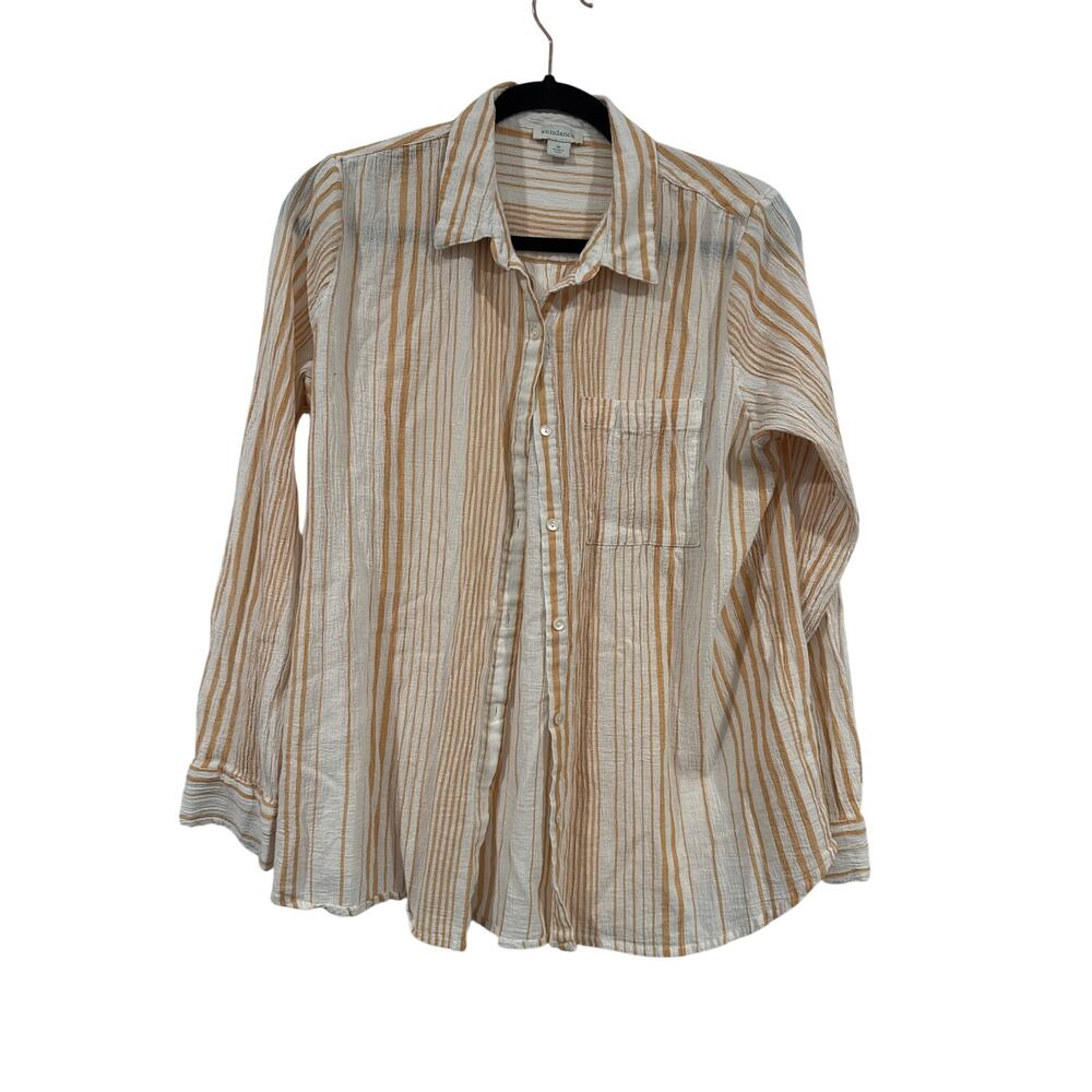 Sundance Create Beauty Gauze Striped Shirt, M